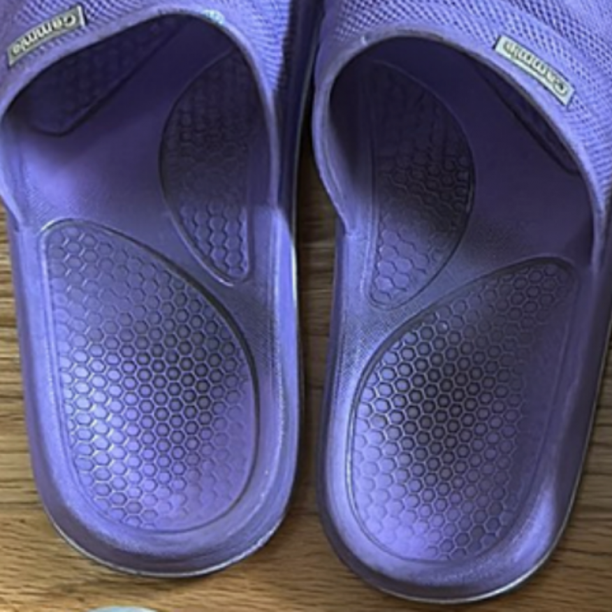 Dirty Worn Purple Flip Flops